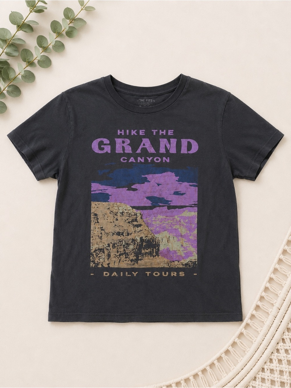 Grayson Threads Black Tee with Purple & Tan Grand Canyon Graphic